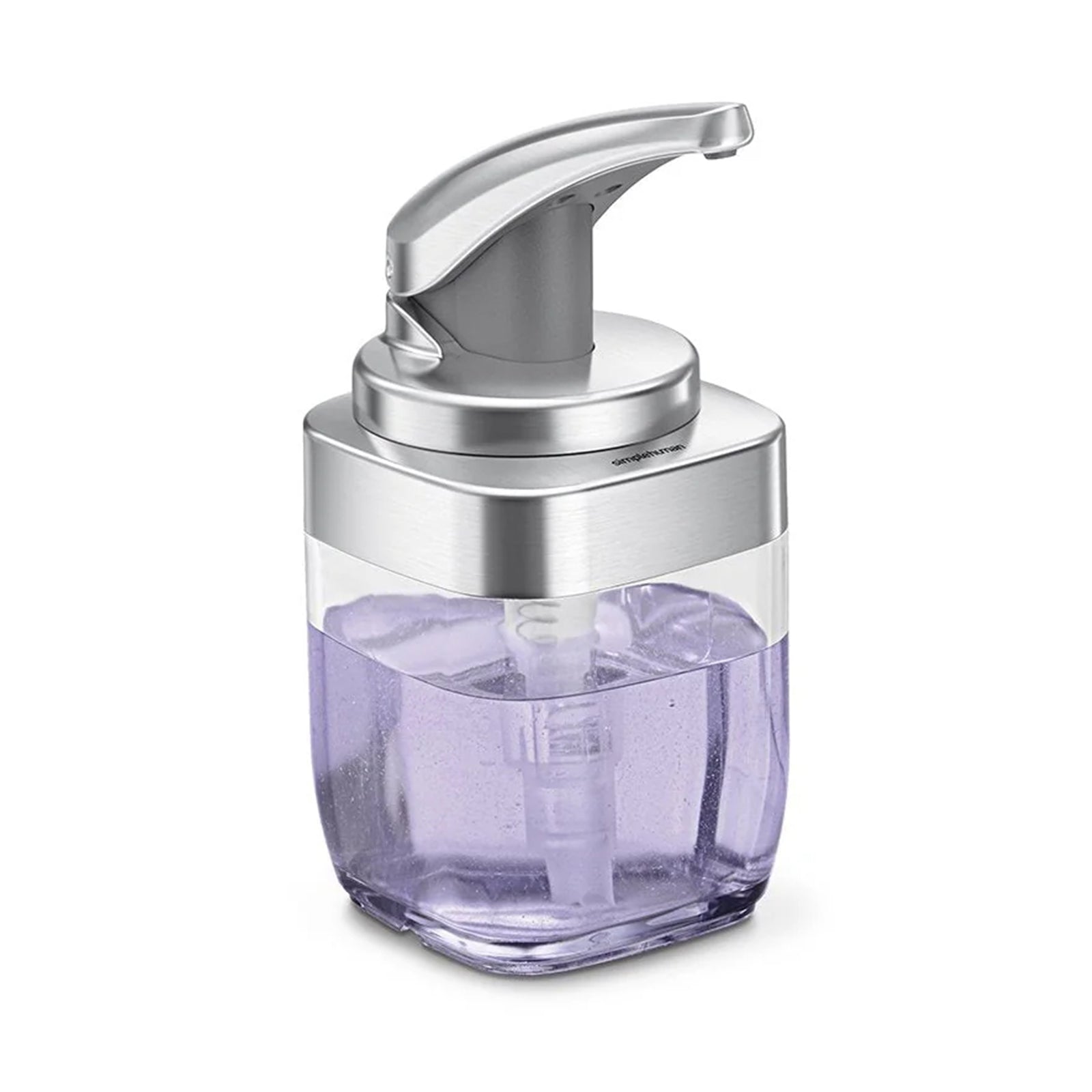 SQUARE PUSH PUMP, BRUSHED NICKEL 444ML